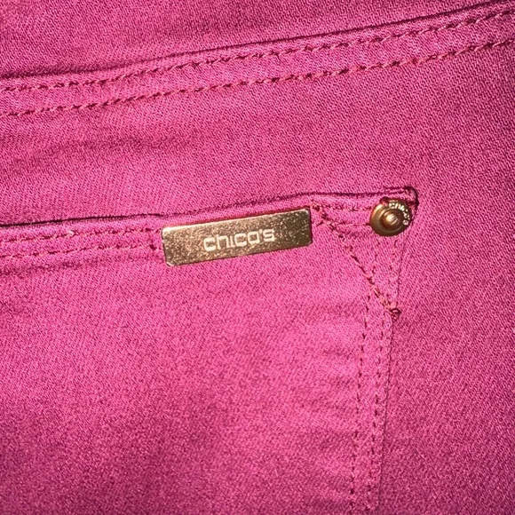 Chico's Burgandy Ankle Jeans - Picture 3 of 4